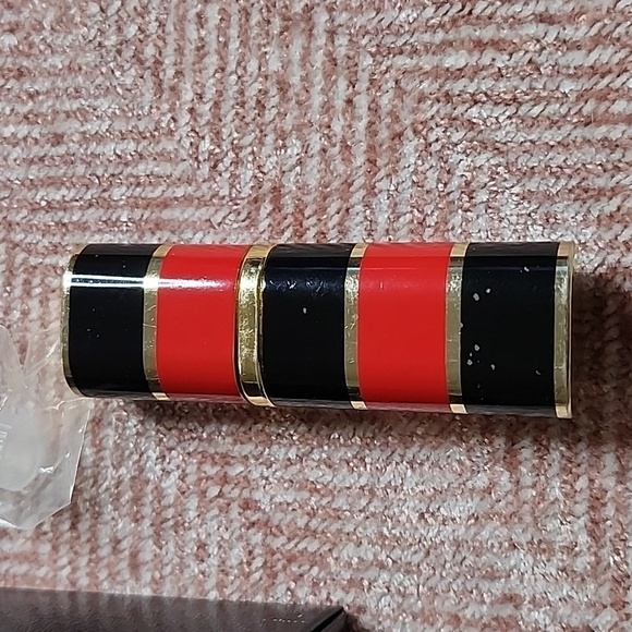 MIKIMOTO RED,BLACK &GOLD ATOMIZER PERFUME CASE & LIP BRUSH SET W/ A PEARL +BOX - Picture 4 of 5